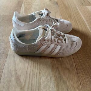 adidas Women's Suede Samba Sneakers in Light Beige and White